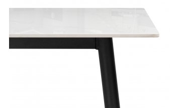 Керамический стол Rion 120 белый мрамор / черный