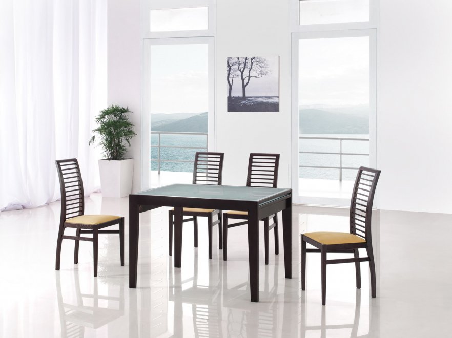 (НЕАКТИВЕН) Обеденная группа "стол 31098 L и 4 стула 9999 венге" (ES)