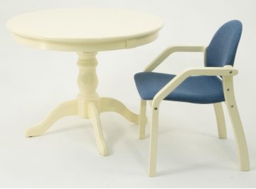 Стол складной Брамос К 100 / Джуно слоновая кость / синий