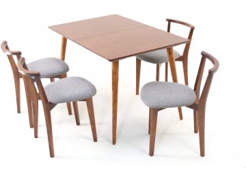 Раздвижной стол Монте Франк 120 натуральное дерево / натуральное дерево серый / орех / орех