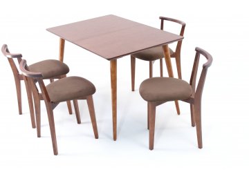 Обеденный стол Монте Франк 120 натуральное дерево / натуральное дерево коричневый / орех / орех