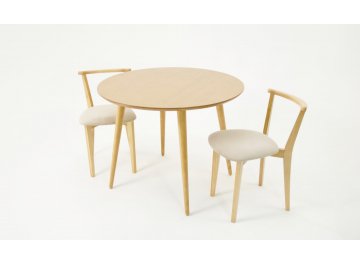 Обеденная группа Монте К 90 / Франк бежевый / натуральное дерево / натуральное дерево