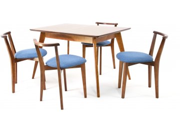 Обеденная группа Сканди Франк 120 синий / орех / орех