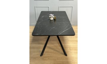 Керамический стол Брюле черный мрамор / черный