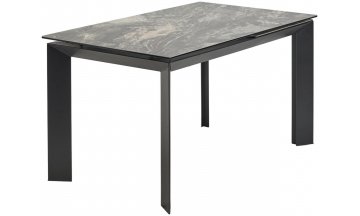 Керамический стол Cremona 140 KL-99 белый мрамор матовый / итальянская керамика / черный