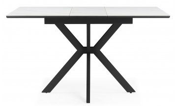 Керамический стол Гардинг 100(130)x70 белый мрамор / черный