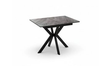 Керамический стол Гардинг 100(130)x70 белый мрамор / черный