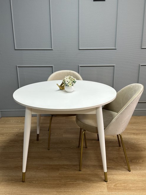 Стол Гай белое стекло / венге