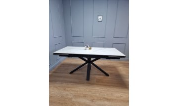 Керамический стол Мезе мрамор белый / черный