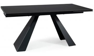 Керамический стол Salvadore серый мрамор / черный матовый