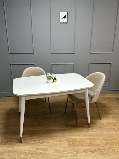 Стол Учиха белое стекло / белый