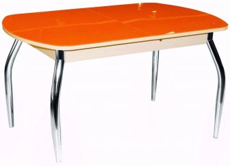 Стол Гала-1 дуб беленый / оранжевый