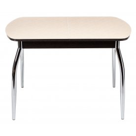 Стол Monro венге / кремовое стекло с рисунком