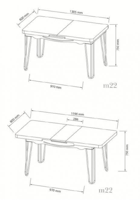 Стол обеденный M22 раскладной cream