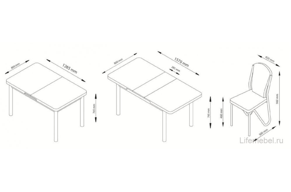 Стол обеденный M43 раскладной brown