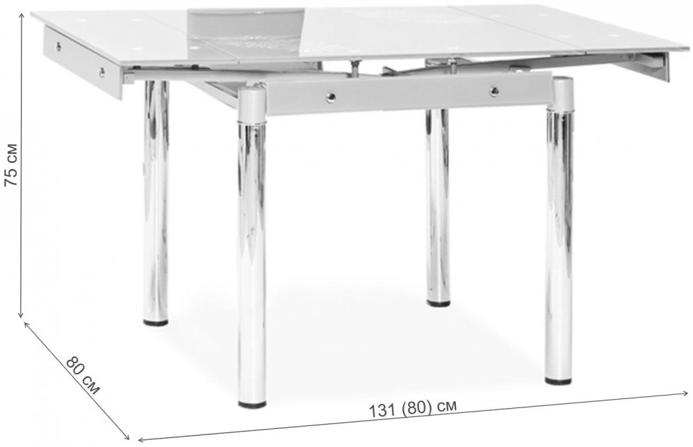 Стеклянный стол GD082 крем