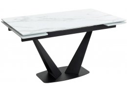 Стеклянный стол Ниагара 160 белый / черный