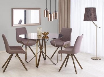 Обеденный стол Виолет коричневый / античное золото