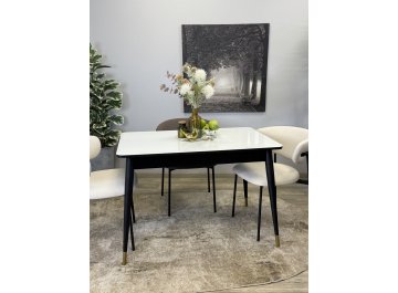 Раздвижной стол 1100K венге / стекло белое глянец