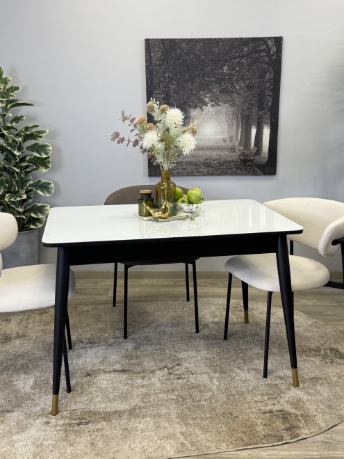 Стол 1100K венге / стекло белое глянец