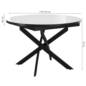 Стеклянный стол DikLine RDBS110X