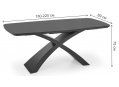 Стеклянный стол Арки 180-220/89/75 темно-серый / черный