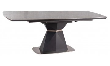 Стеклянный стол Cortez 160 серый керамический / матовый антрацит
