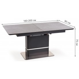 Стеклянный стол Рамас 160-200/90/75