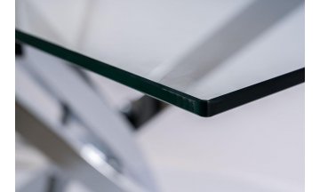 Стеклянный стол Agis II 140/80 прозрачный / хром