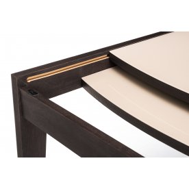 Стеклянный стол Оливер орех премиум / бежевый