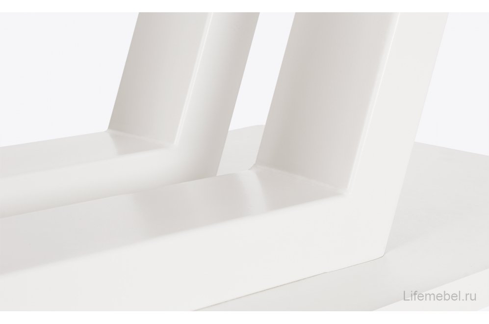 Стол раздвижной Каби металл белый / стекло белое