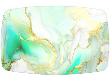 Обеденный стол SHT-TU10/TT32 118/77 стекло / МДФ белый муар / лазурно-голубой