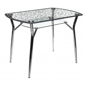 Стол стеклянный А6С-2 рисунок серый