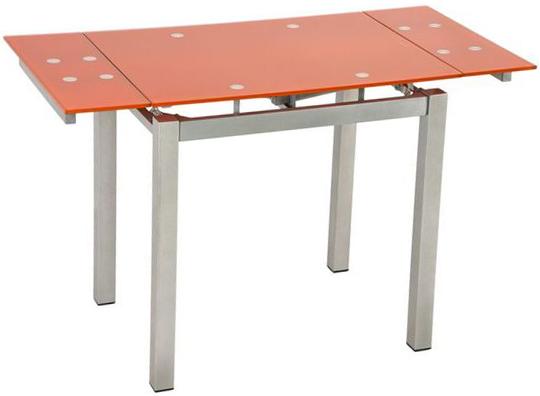 Стол стеклянный S64(80) 80 раскладной orange / silver