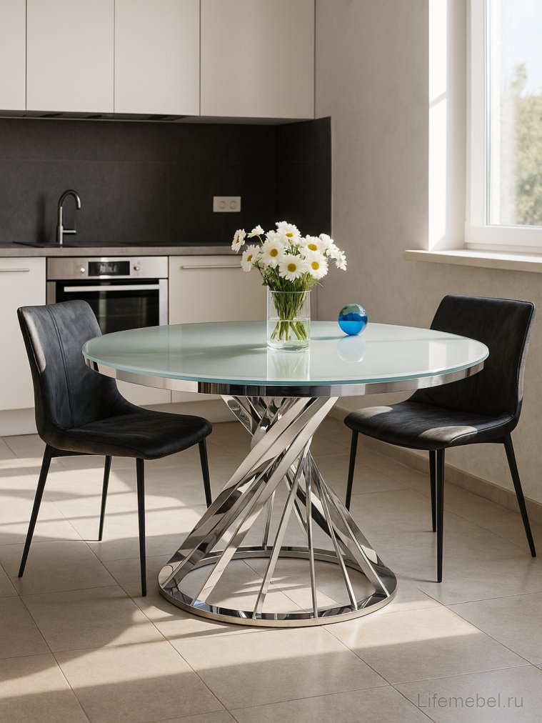 Стол Twist steel / white