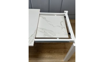 Керамический стол Ной мрамор белый / белый