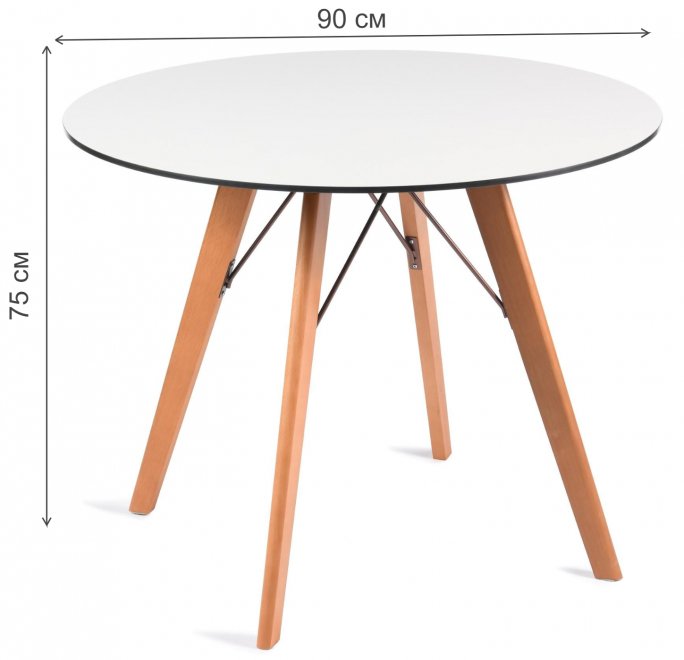 Стол Uzta 90 молочный