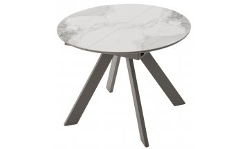 Керамический стол Бонжур бело-коричневый мрамор