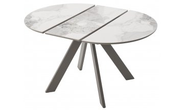 Керамический стол Бонжур бело-коричневый мрамор