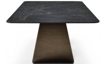 Керамический стол Асеир 240 черная керамика / бронзовый