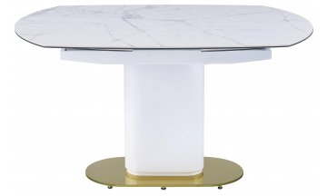 Керамический стол Квин-2 140-200х100х77 белая керамика