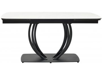 Стол раздвижной Matera 160 итальянская керамика marbles KL-99 белый мрамор матовый / черный