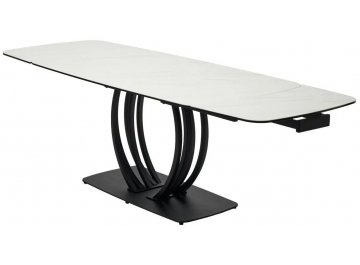 Стол раздвижной Matera 160 итальянская керамика marbles KL-99 белый мрамор матовый / черный