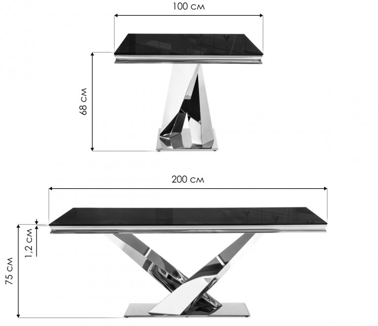 Стол на тумбе Levon 200x100x75 black