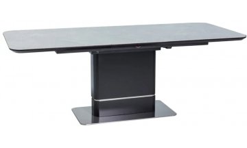 Керамический стол Pallas 160 серый мрамор / черный матовый