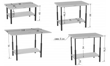 Стол трансформер Калифорния Мидж ЛДСП
