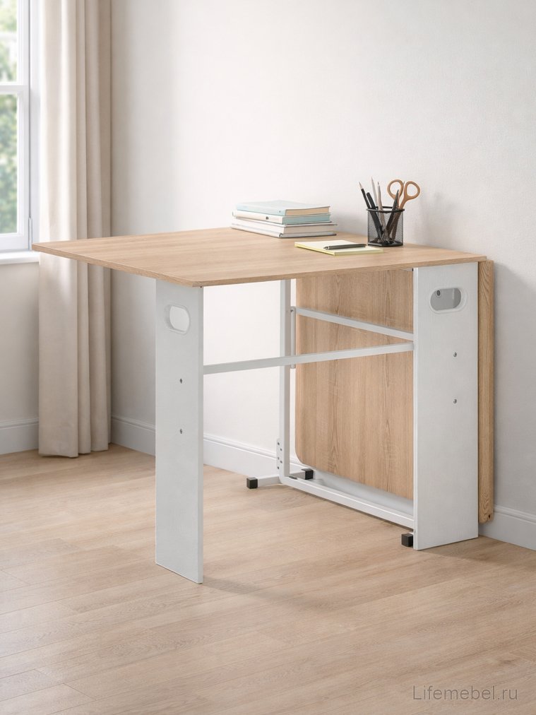 Стол-книжка Стим белый / дуб сонома