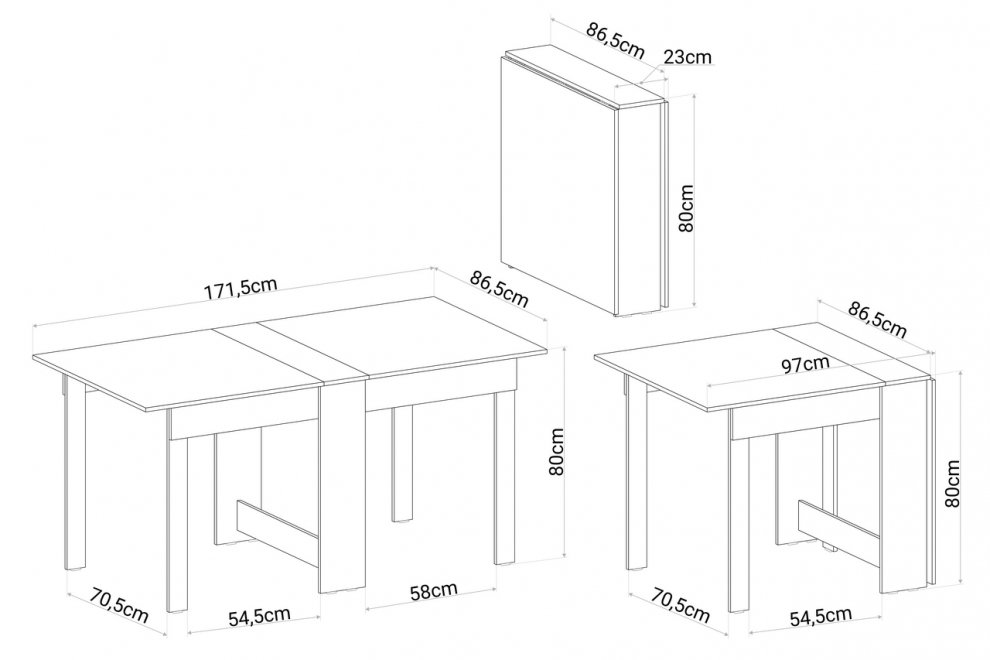 Стол книжка СтК8 дуб сонома / белый