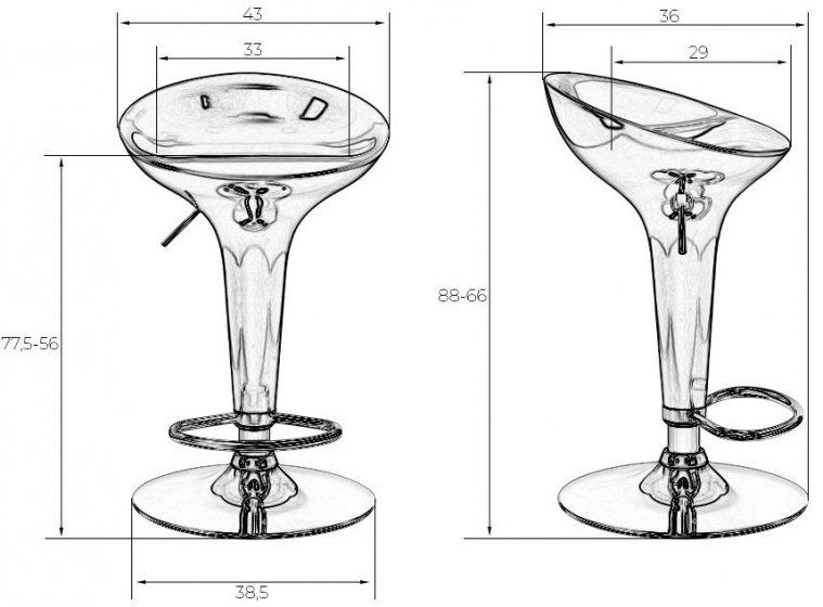 Барный стул Bomba красный / хром