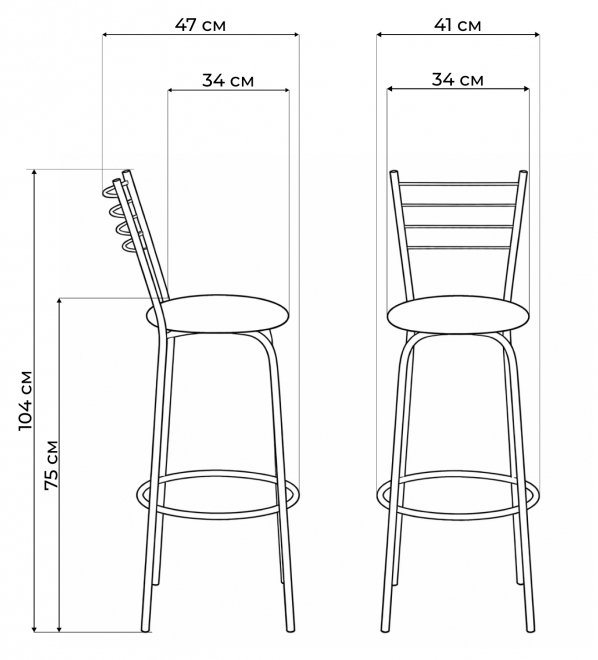 Барный стул Sadov черный / светлый мусс